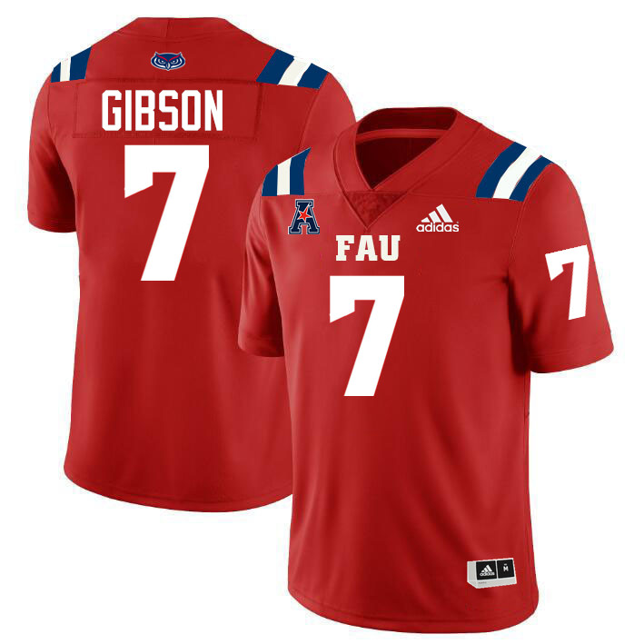 #7 Zach Gibson FAU Jersey,Florida Atlantic Owls Football Jersey,Uniforms,Gears-Red